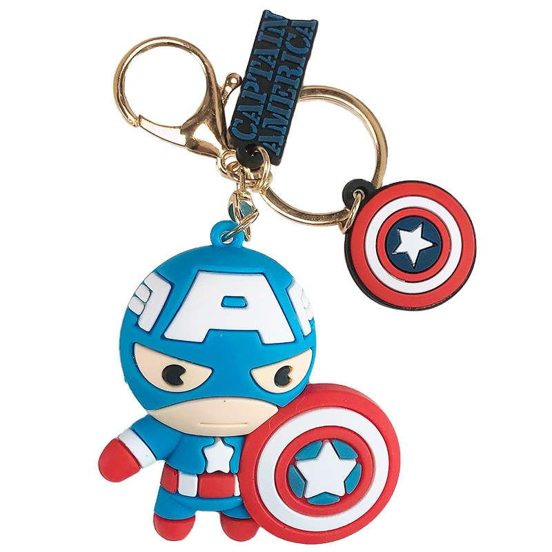marvel keychain anime merchandise Durable 3d Spiderman PVC Keychain Soft Character Rubber Keyring llaveros personalizados