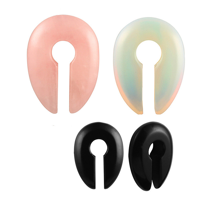 Customised Stone Charm Ear Stretcher Expander Weights Flesh Tunnels Plugs Piercing Body Jewelry Earring Spiral Gauges