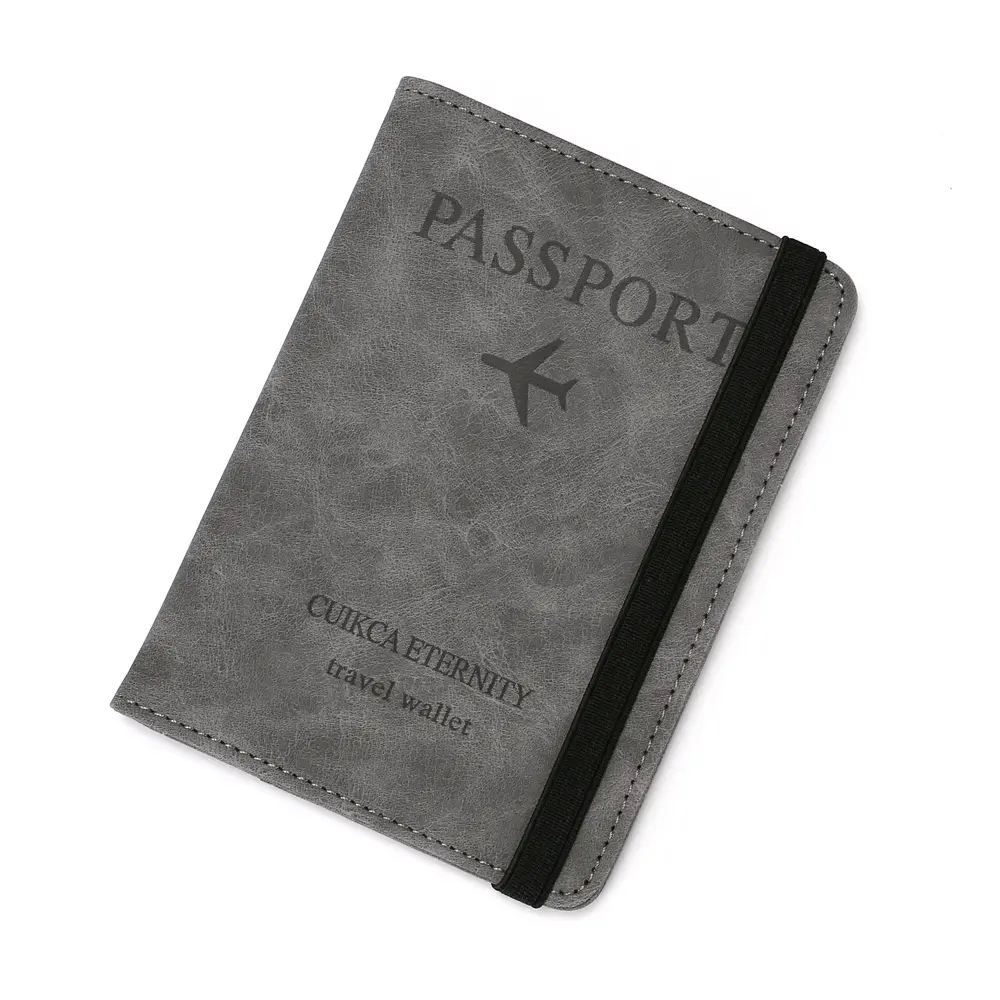 HF057 Passport Holder Cover Wallet PU Leather Travel Passport Holder Cover Wallet With Card Case Ticket Slot