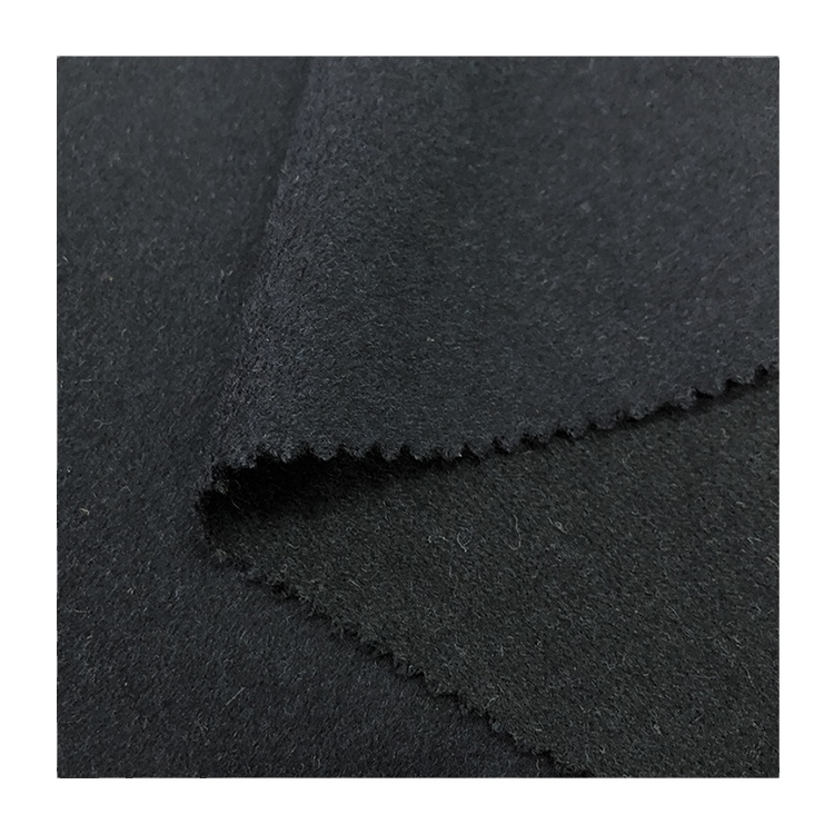 Navy melton single side medium weight high quality anti-pill wool fabric color customized