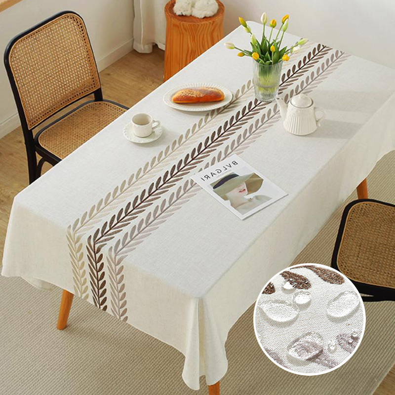 Fabric Wrinkle Free Anti-Fading Oil-Proof Heavy Duty Solid Color Furniture Upholster Stock Decorative Food Fancy Table Cloths