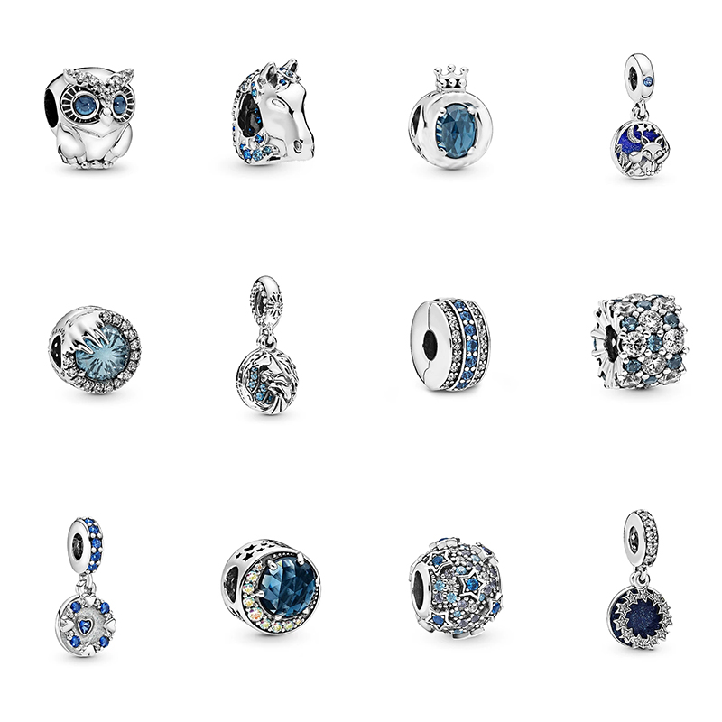 Wholesale 925 Sterling Silver Charm Bracelet Moon & Night Sky Charm Inspirational Stars Dangle Charm