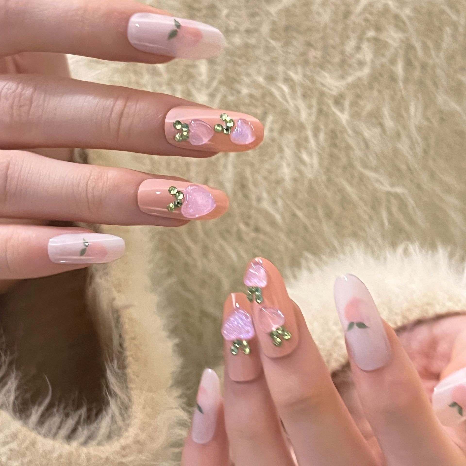 Little Ins Nail Art Peach Gem Wear a Red Book New