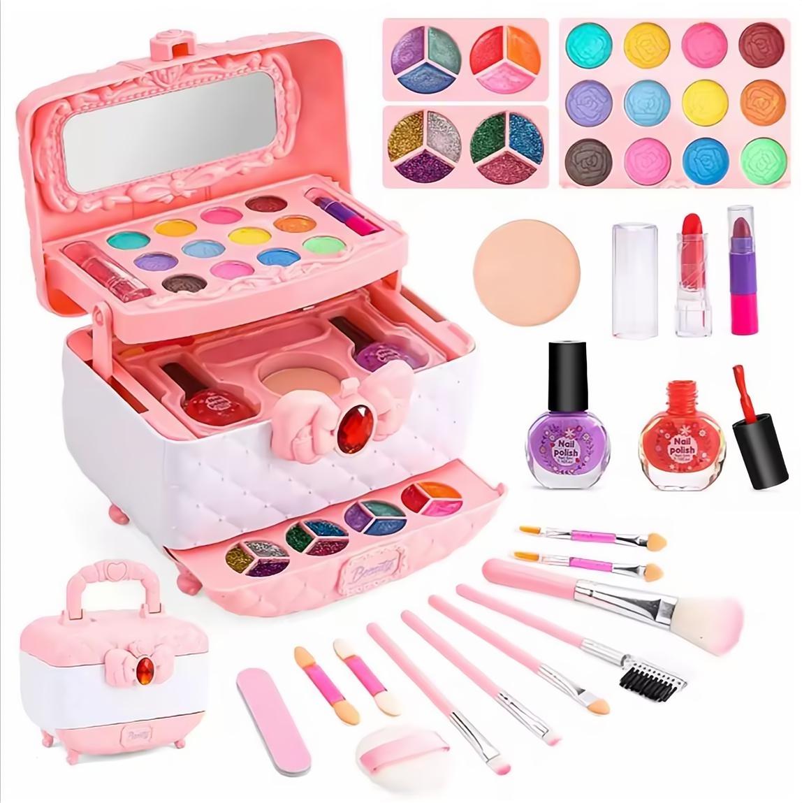 MI Pretend Play Preschool Girl Beauty Set Toy Real Children Baby's Makeup Trending 2024 Girl Makeup For Kid Baby Cosmetics