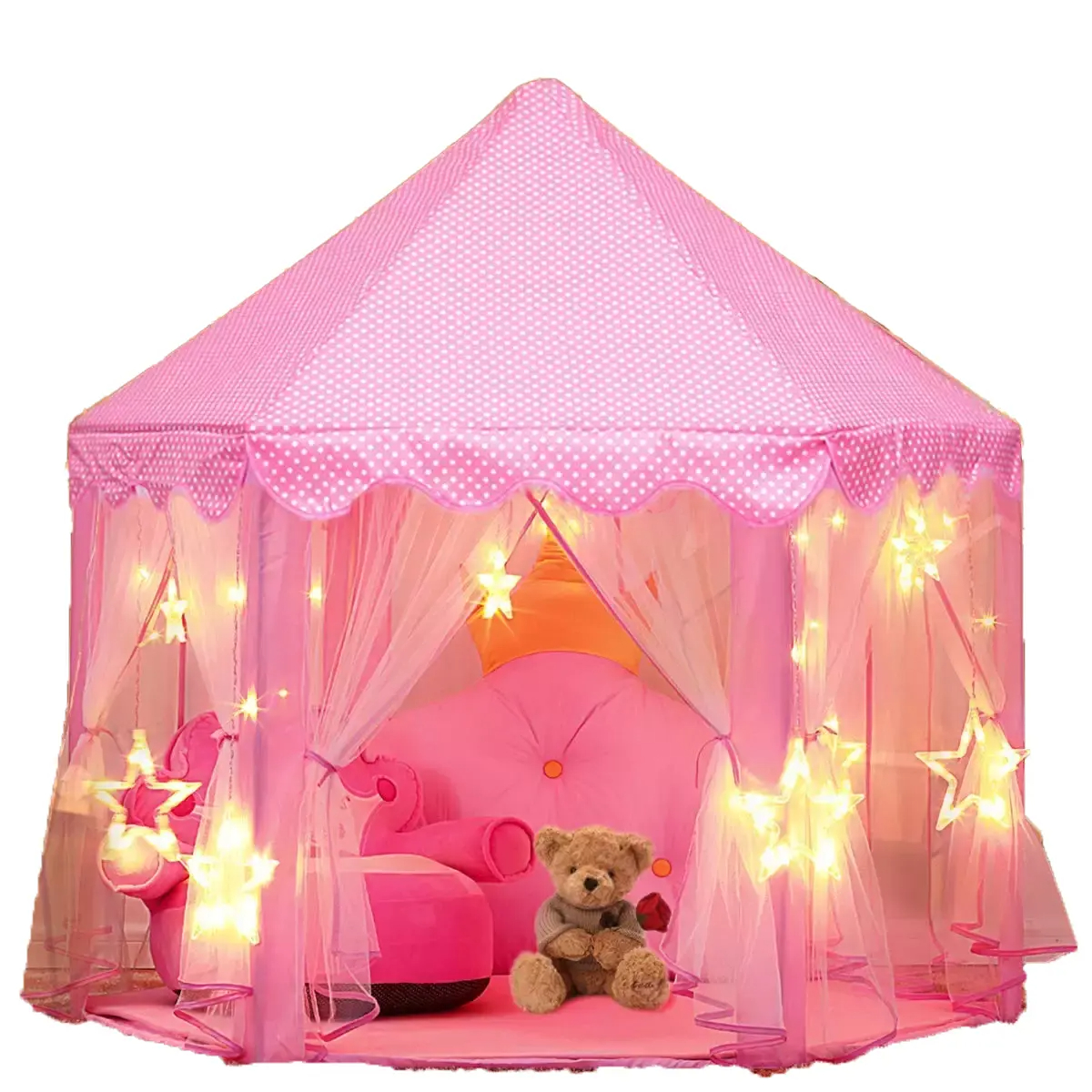 2023 New Castle girlish hexagon children play tent /princess tent for kids Game House Outdoor Play Amusement Park Game Tent