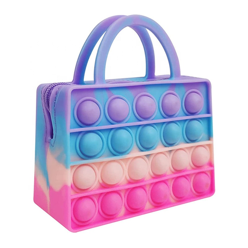 Wholesale Mini New Push Pop Bubble Fidget Sensory Toy Hand Bag Kids Silicone Purse