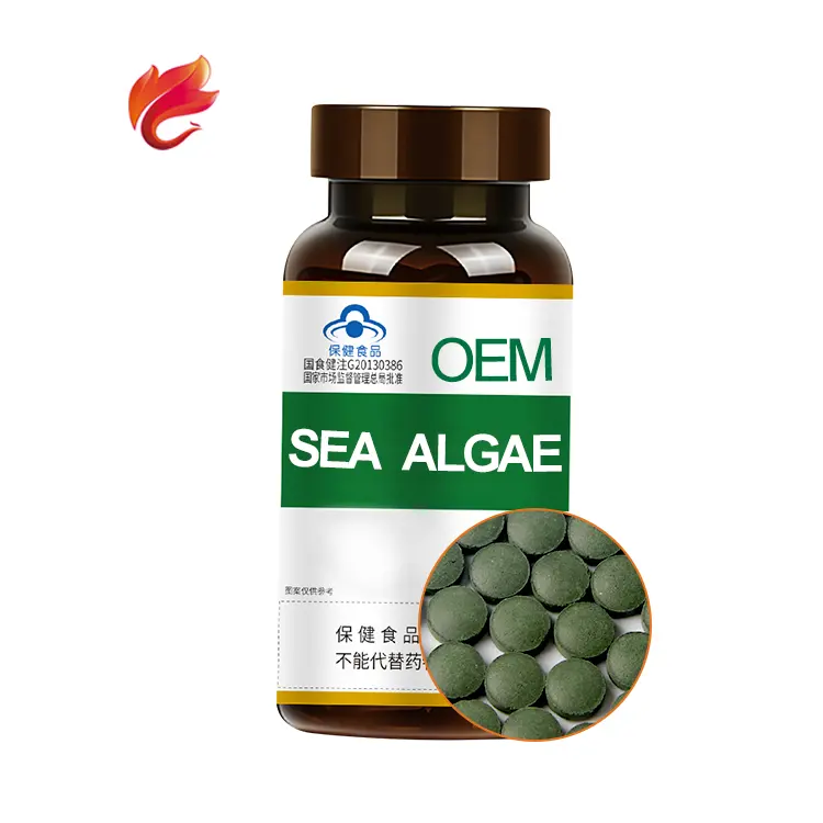 Sea Algae Chlorella Antibacterial 250Mg OEM Supplement Pellets Chewable Tablet