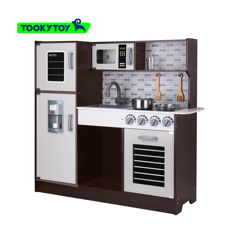 Hot Selling Custom Toddler Simulated toys Cooking Wooden Kitchen Toys Pretend Play Set Gourmet kitchen large for Kids