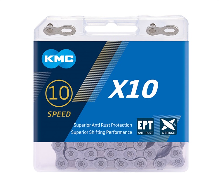 Оригинальная KMC X10 X10EPT X10EL X10SL 10 скоростная полая Серебряная Золотая Антикоррозийная 116 звеньев велосипедная цепь