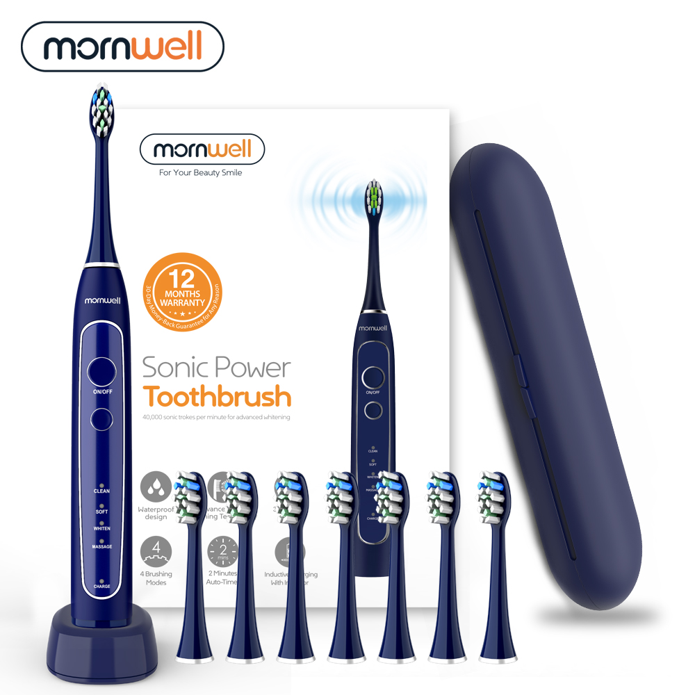 Rechargeable Automatic Multi-Functions Sonic Electric Toothbrush adult Replaceable Brush Heads sonic toothbrush with Travel Box