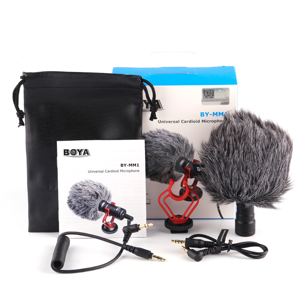 BOYA BY-MM1 микрофон для записи видео для цифровой зеркальной камеры смартфона Osmo Карманный Youtube vlog Mic для iPhone Android DSLR Gimbal