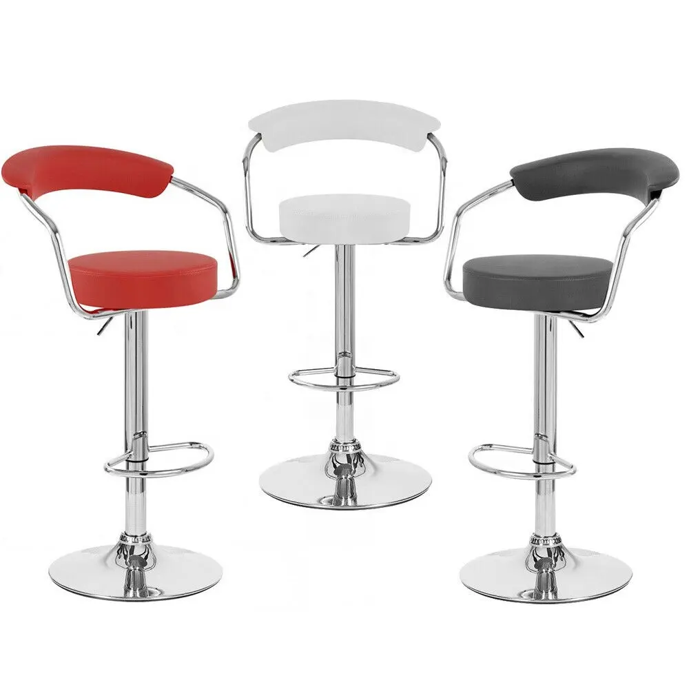 Wholesale breakfast counter height adjustable leather bar stool with armrest