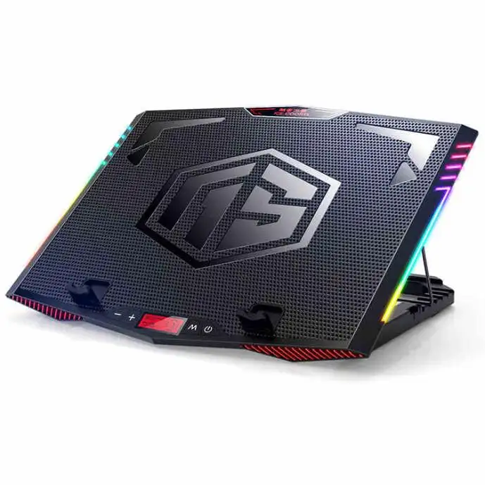 RGB Laptop Cooler Cooling Pad Radiator Ultra Quiet Wind Speed,6Fans Notebook Computer Laptop Cooler with Adjustable Stand