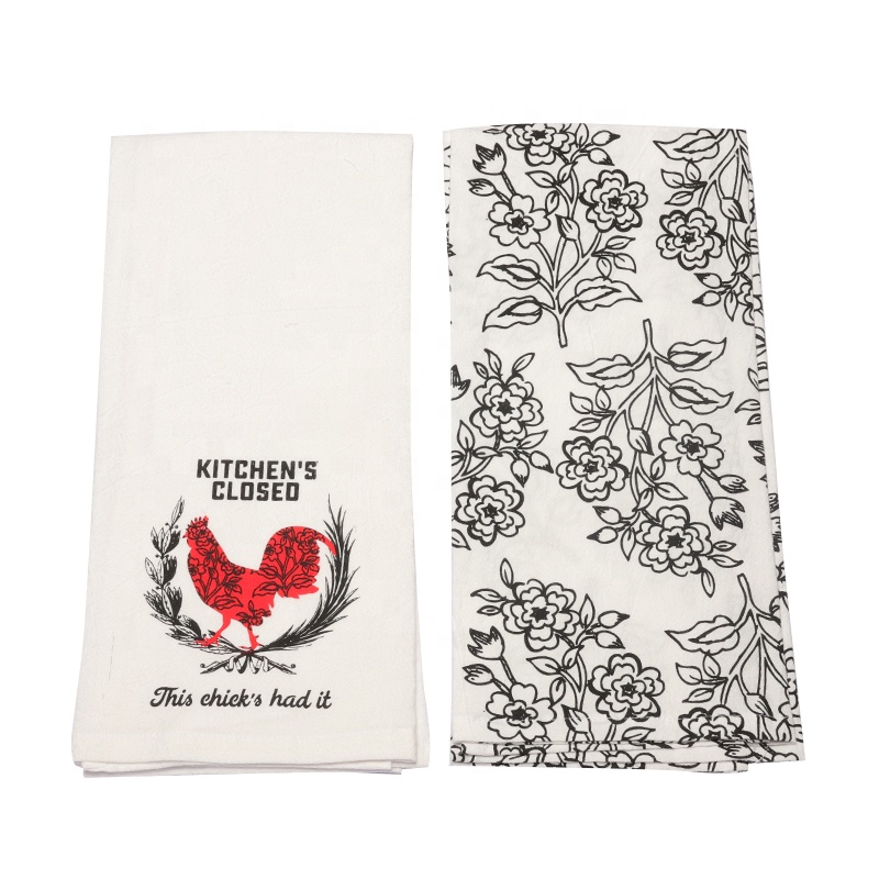 Linen custom printed tea towel professional grade tea towel multi colored tea towels