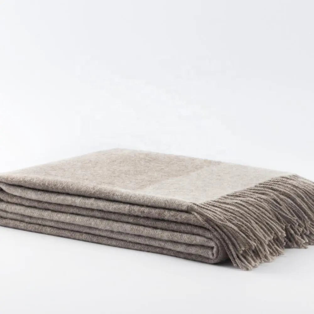 Classic design 100% wool plaid throw hot sale super soft wool throw scarf merino wool shawl