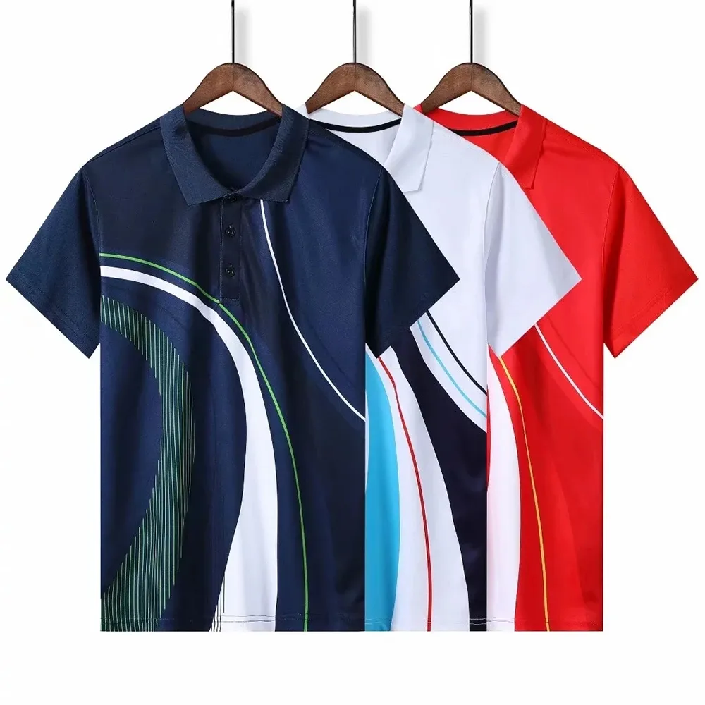 customize sports table tennis wear polyester badminton polo shirts team game running volleyball training polo t shirt