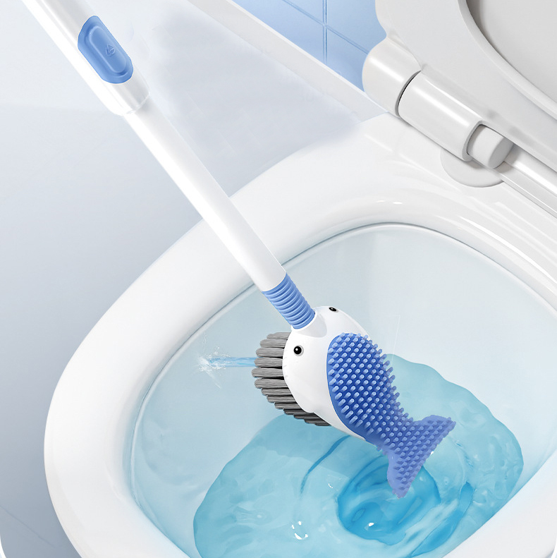 New Liquid Suction Cup Toilet Brush with No Dead Corners Silicone Powerful Cleaning Set Bathroom Plastic Brush