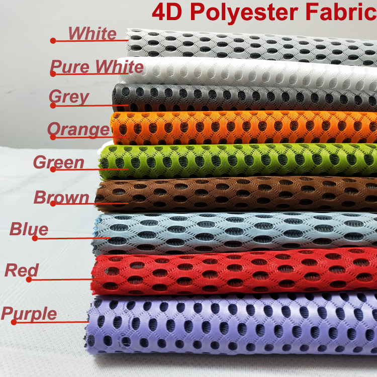 China manufacturer space dye big hole 4D bird eye mesh fabric 100% polyester for mattress