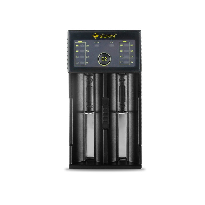 Eizfan C2 vape battery charger 2 slot fast charger Micro port USB for lithium rechargeable 18650 battery charger