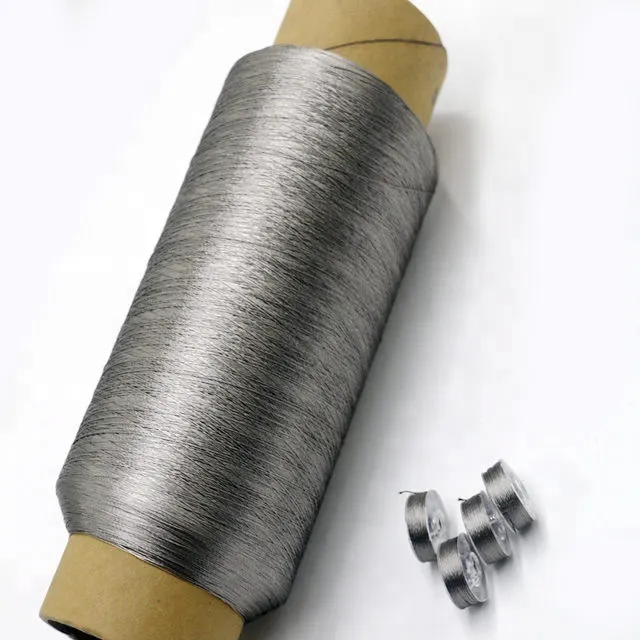 High Tenacity Thick embroidery conductive knitting yarn Stainless Steel Fiber Sewing Thread Thread