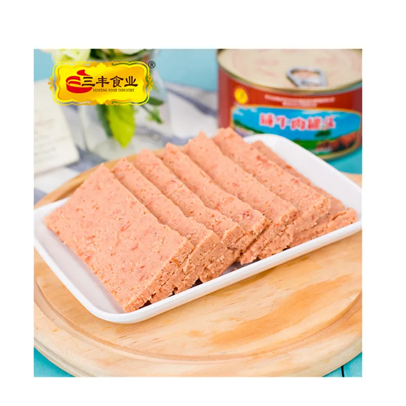 Free Sample Custom Premium Quality 340g Halal Beef Canned Luncheon Meat Corned Beef Tin Canned