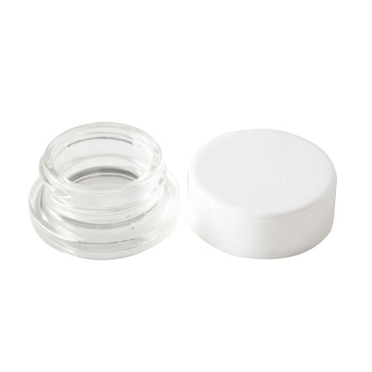 5ml 9ml childproof glass clear cosmetic eye cream container black white packaging with lid