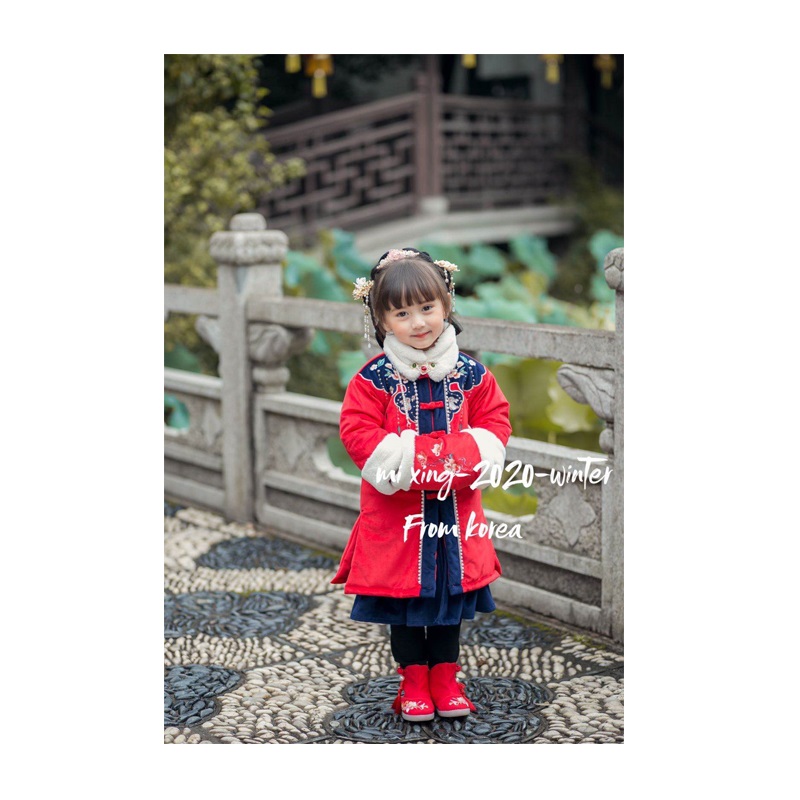 Низкая цена 2021, детская одежда в китайском стиле hanfu, комплект из двух предметов для маленьких девочек