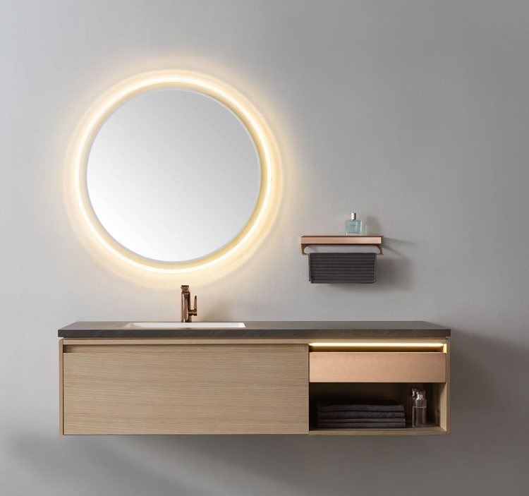 Customized Design Mirrors with LED Bathroom Vanity Double Sink Basin Bathroom Cabinet Bathroom Sink Vanity