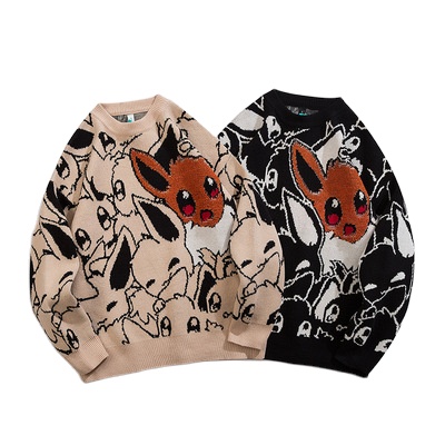 Fashion Knitted Crew Neck Pullover Anime Womens Winter Sweaters