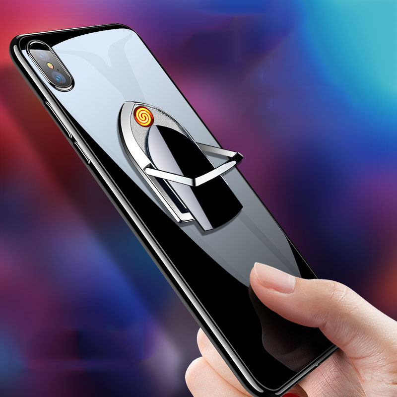 Креативная металлическая зажигалка для мобильного телефона, usb-зажигалка с циклом зарядки, портативная Зажигалка на заказ