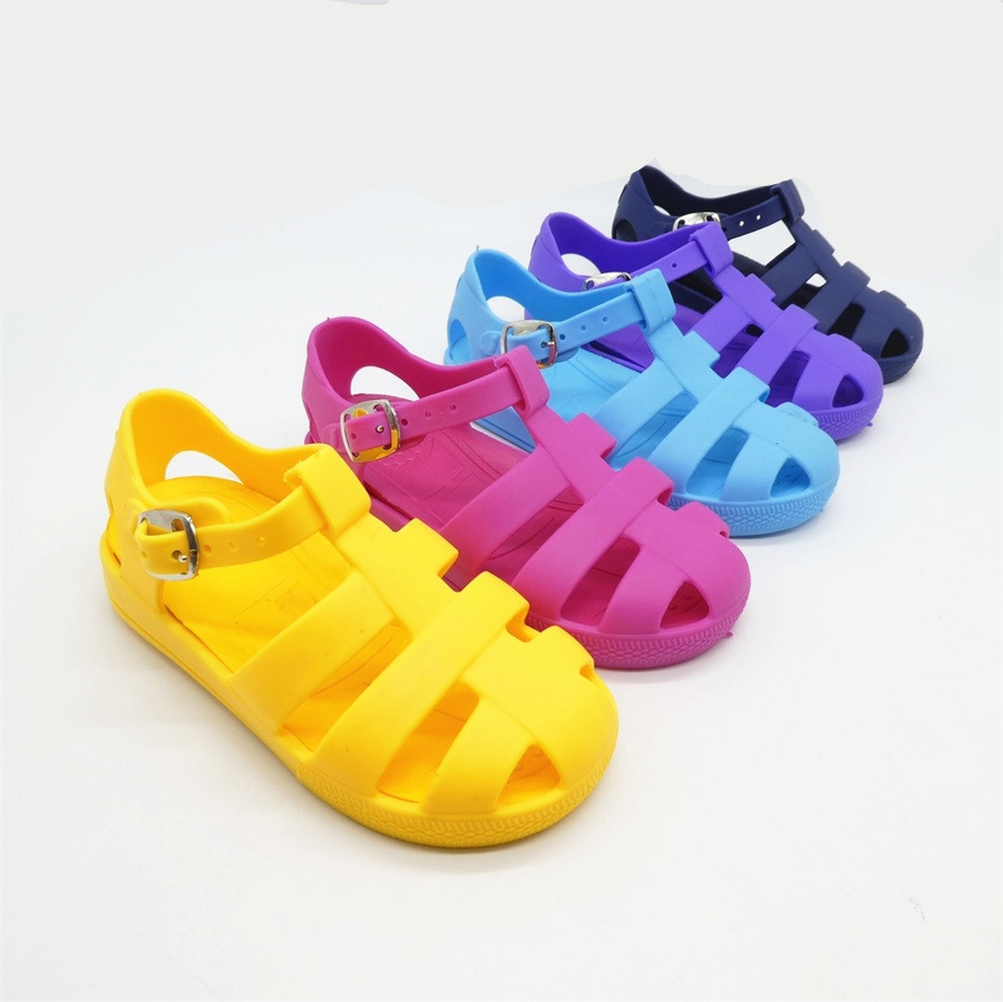 2021 New children's sandals New summer non-slip bag-toed jelly shoes Roman beach shoes with soft soles Shoes for children