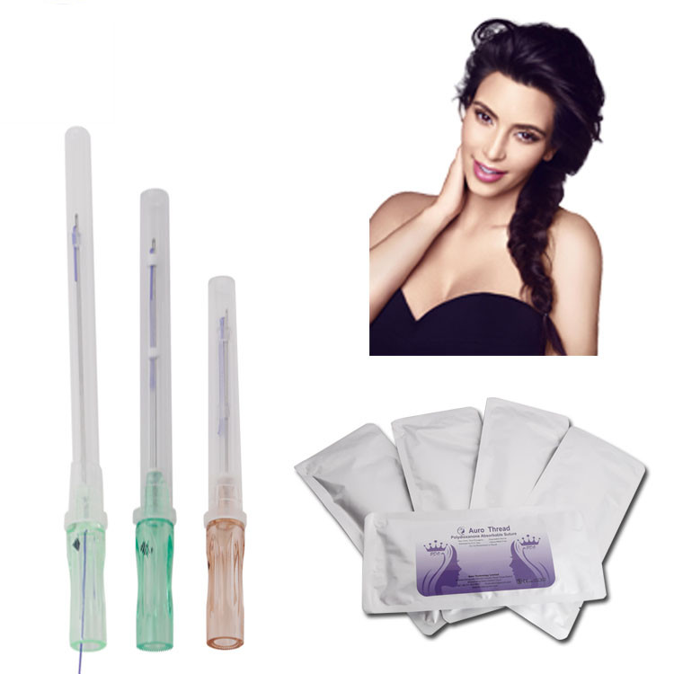 absorbable suture polydioxanone pdo thread buttock lift 3d cog L 21g 100MM double screw