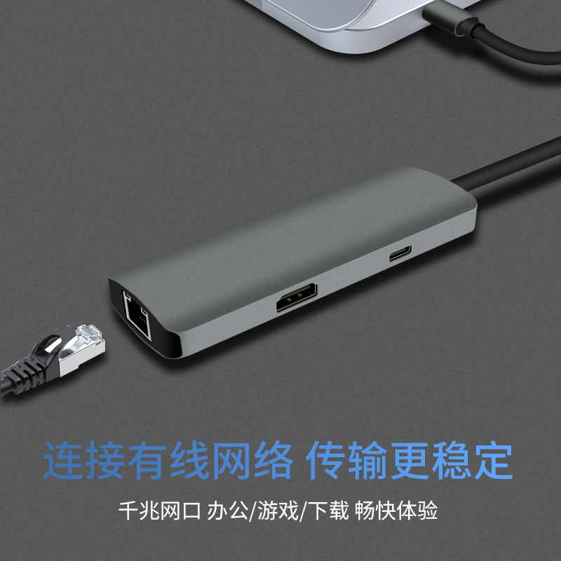 Прямая поставка, концентратор USB C, Тип c, концентратор 4K, Видео out, I USB 2,0*2, поддержка TF/SD карт, USB2.0, 100 Мбит/с, Ethernet ,PD зарядное устройство, usbc концентратор