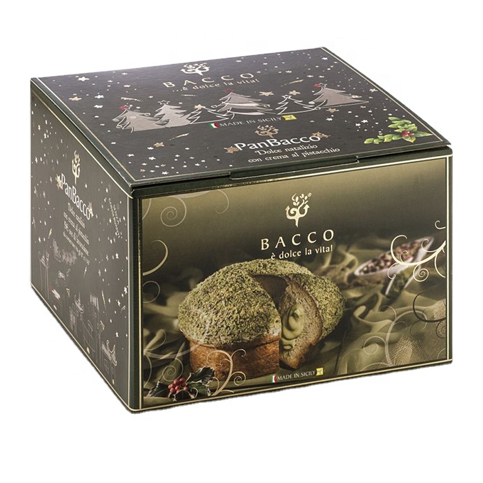 Сицилийский стиль Panettone, наполненный фисташковым кремом, украшенным фисташковым зерном 900 г, Сделано в Италии