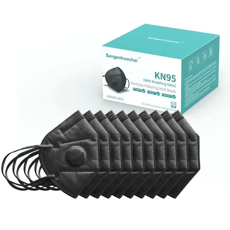 Черный анти-туман kn95mask многоразовые ffp2 маска kn95 маски оптовая продажа, защита от пыли, 6 слоев кН 95 маска для лица Уход за кожей лица maskes зажим с клапаном