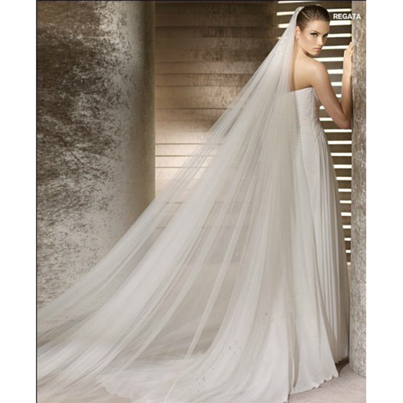 Long Tail Veil Korean style simple single layer 3 meters bridal long tail veil Bridal Veil