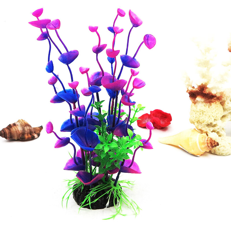 NewSimulation Artificial Purple Leaf Clover Environmental Aquarium Accessories Simulation Aquatic Plants Fish Tank Decoration