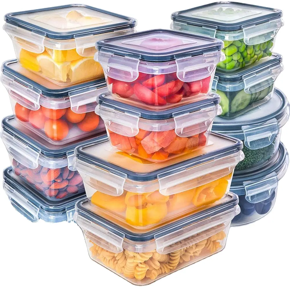 12 Pcs Set Bpa Free Microwave Plastic Food Storage Food Container Plastic with Locking Lids
