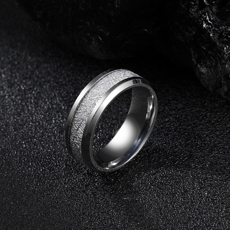 Tungsten Carbide Wedding Manufacturers wholesale high quality explosive men's titanium steel Pattern Drip ring rime ring