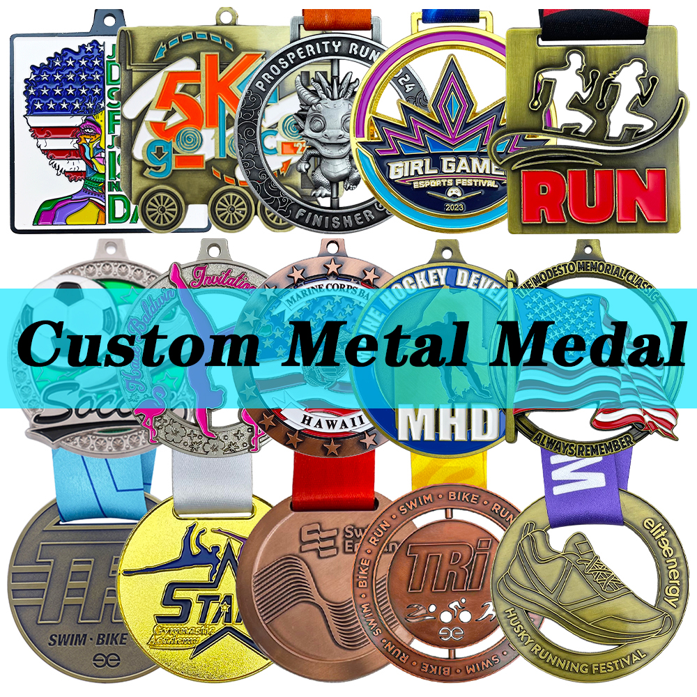 Manufacturer Medal Wholesale Cheap Design Your Own Blank Zinc Alloy 3D Gold Award Marathon Running Custom Metal Sport Medal