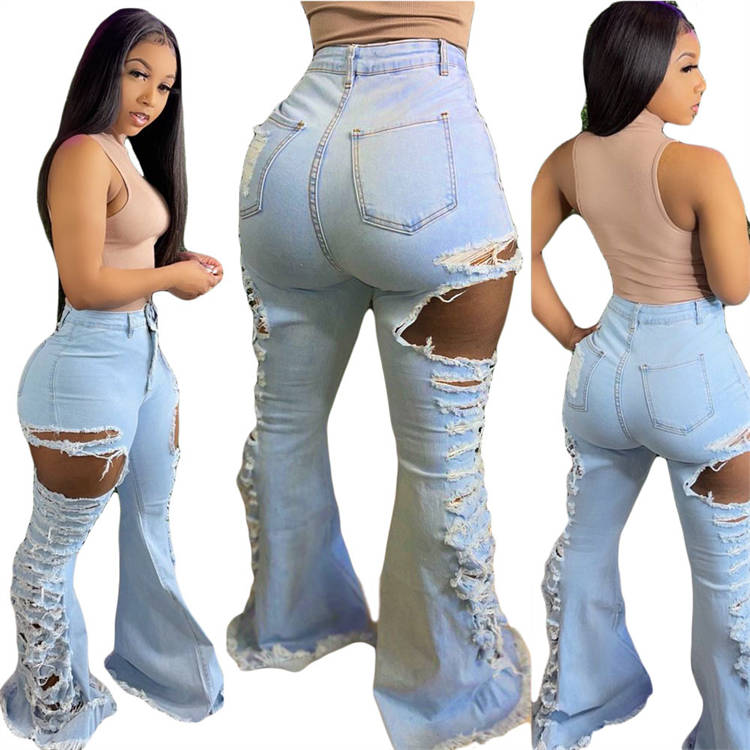 2021 Hot sale Fashion romantic formal pants for ladies fashionable plus size jeans pants for women