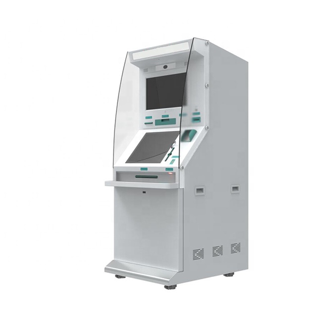 self service Terminal Kiosk bank atm machine with card reader ticket printing Metal encryption keyboard anti-theft system
