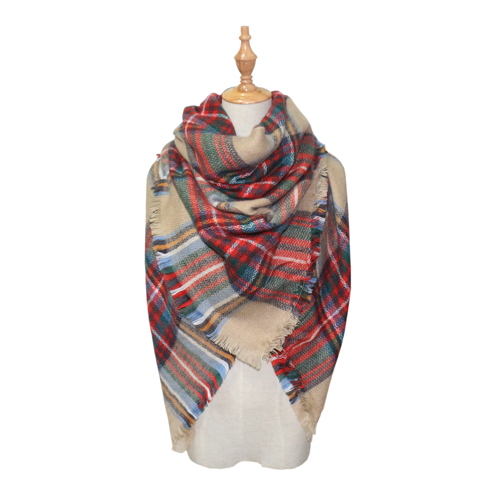 Hot Sale Women's Cozy Tartan Blanket Plaid Scarf Wrap Shawl Scarves Checked Pashmina