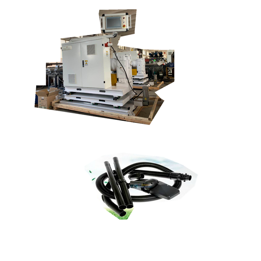 Swimming pool cleaner hose extrusion line