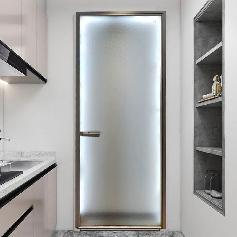 Modern Design Interior Closet Wardrobe Glass Swing Door Narrow Frame Slim Aluminum Glass Casement Door For Bathroom