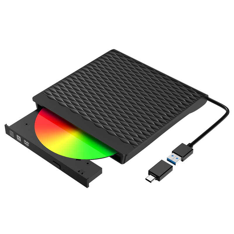 Гофрированный Внешний оптический привод USB 3,0, внешний мобильный привод для записей, внешний привод для записей DVD