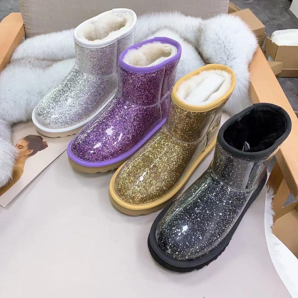 Wholesale hot selling and high quality fashion glitter women snow rain boots