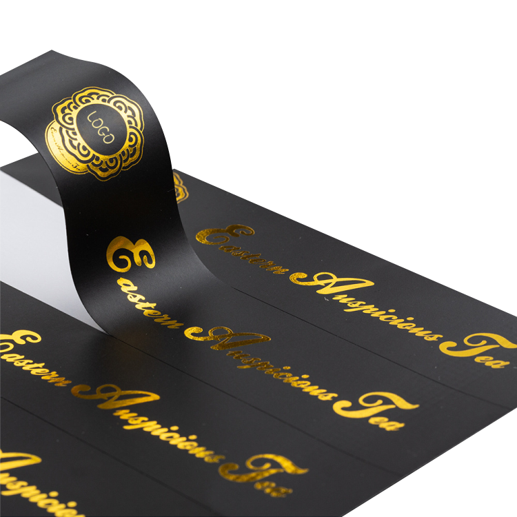 Self-adhesive label customized printing transparent PVC bronzing logo trademark stickers