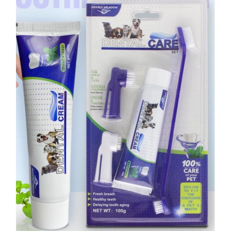 Factory Wholesale Dog Dental Care Dog Finger Toothbrush Pet Cat Dog Toothbrush And Toothpaste Set