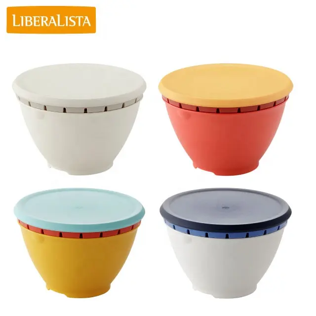 Convenient kitchen tools bowl colander lid set for preparing   antibacterial treatment